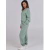 imageANRABESS Womens 2 Piece Outfits Lounge Sets Cropped Sweatshirt ampamp Joggers Fashion Sweatsuit Sweat Set 2024 Fall TravelSage Green