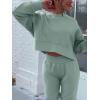 imageANRABESS Womens 2 Piece Outfits Lounge Sets Cropped Sweatshirt ampamp Joggers Fashion Sweatsuit Sweat Set 2024 Fall TravelSage Green