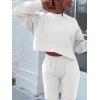 imageANRABESS Womens 2 Piece Outfits Lounge Sets Cropped Sweatshirt ampamp Joggers Fashion Sweatsuit Sweat Set 2024 Fall TravelWhite
