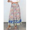 imageANRABESS Womens Boho Maxi Skirts 2025 Summer Casual ALine Flowy Swing Elastic High Waist Tiered Long Skirt with PocketsApricot