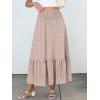 imageANRABESS Womens Boho Maxi Skirts 2025 Summer Casual ALine Flowy Swing Elastic High Waist Tiered Long Skirt with PocketsBrown Khaki