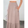 imageANRABESS Womens Boho Maxi Skirts 2025 Summer Casual ALine Flowy Swing Elastic High Waist Tiered Long Skirt with PocketsBrown Khaki