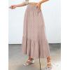 imageANRABESS Womens Boho Maxi Skirts 2025 Summer Casual ALine Flowy Swing Elastic High Waist Tiered Long Skirt with PocketsBrown Khaki