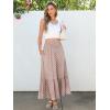 imageANRABESS Womens Boho Maxi Skirts 2025 Summer Casual ALine Flowy Swing Elastic High Waist Tiered Long Skirt with PocketsBrown Khaki