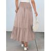 imageANRABESS Womens Boho Maxi Skirts 2025 Summer Casual ALine Flowy Swing Elastic High Waist Tiered Long Skirt with PocketsBrown Khaki