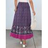 imageANRABESS Womens Boho Maxi Skirts 2025 Summer Casual ALine Flowy Swing Elastic High Waist Tiered Long Skirt with PocketsDeep Purple Floral