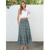 imageANRABESS Womens Boho Maxi Skirts 2025 Summer Casual ALine Flowy Swing Elastic High Waist Tiered Long Skirt with PocketsFloral Dark Green