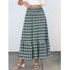 imageANRABESS Womens Boho Maxi Skirts 2025 Summer Casual ALine Flowy Swing Elastic High Waist Tiered Long Skirt with PocketsFloral Dark Green