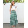imageANRABESS Womens Boho Maxi Skirts 2025 Summer Casual ALine Flowy Swing Elastic High Waist Tiered Long Skirt with PocketsGreen