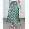 imageANRABESS Womens Boho Maxi Skirts 2025 Summer Casual ALine Flowy Swing Elastic High Waist Tiered Long Skirt with PocketsGreen