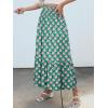 imageANRABESS Womens Boho Maxi Skirts 2025 Summer Casual ALine Flowy Swing Elastic High Waist Tiered Long Skirt with PocketsGreen