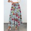 imageANRABESS Womens Boho Maxi Skirts 2025 Summer Casual ALine Flowy Swing Elastic High Waist Tiered Long Skirt with PocketsGreen Floral