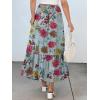 imageANRABESS Womens Boho Maxi Skirts 2025 Summer Casual ALine Flowy Swing Elastic High Waist Tiered Long Skirt with PocketsGreen Floral