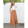 imageANRABESS Womens Boho Maxi Skirts 2025 Summer Casual ALine Flowy Swing Elastic High Waist Tiered Long Skirt with PocketsOrange