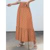 imageANRABESS Womens Boho Maxi Skirts 2025 Summer Casual ALine Flowy Swing Elastic High Waist Tiered Long Skirt with PocketsOrange