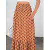 imageANRABESS Womens Boho Maxi Skirts 2025 Summer Casual ALine Flowy Swing Elastic High Waist Tiered Long Skirt with PocketsOrange