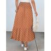 imageANRABESS Womens Boho Maxi Skirts 2025 Summer Casual ALine Flowy Swing Elastic High Waist Tiered Long Skirt with PocketsOrange
