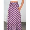 imageANRABESS Womens Boho Maxi Skirts 2025 Summer Casual ALine Flowy Swing Elastic High Waist Tiered Long Skirt with PocketsPurple Floral