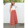imageANRABESS Womens Boho Maxi Skirts 2025 Summer Casual ALine Flowy Swing Elastic High Waist Tiered Long Skirt with PocketsRed Blue Floral