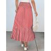 imageANRABESS Womens Boho Maxi Skirts 2025 Summer Casual ALine Flowy Swing Elastic High Waist Tiered Long Skirt with PocketsRed Floral