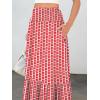 imageANRABESS Womens Boho Maxi Skirts 2025 Summer Casual ALine Flowy Swing Elastic High Waist Tiered Long Skirt with PocketsRed Floral