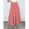 imageANRABESS Womens Boho Maxi Skirts 2025 Summer Casual ALine Flowy Swing Elastic High Waist Tiered Long Skirt with PocketsRed Floral