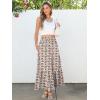 imageANRABESS Womens Boho Maxi Skirts 2025 Summer Casual ALine Flowy Swing Elastic High Waist Tiered Long Skirt with PocketsWhite Pink Floral