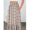 imageANRABESS Womens Boho Maxi Skirts 2025 Summer Casual ALine Flowy Swing Elastic High Waist Tiered Long Skirt with PocketsWhite Pink Floral