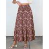 imageANRABESS Womens Boho Maxi Skirts 2025 Summer Casual ALine Flowy Swing Elastic High Waist Tiered Long Skirt with PocketsWhite Red Floral