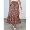 imageANRABESS Womens Boho Maxi Skirts 2025 Summer Casual ALine Flowy Swing Elastic High Waist Tiered Long Skirt with PocketsWhite Red Floral