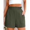 imageANRABESS Womens Casual High Waisted Shorts Wide Leg Elastic Waist Lounge Cute Beach Shorts 2025 Summer Vacation OutfitsArmy Green