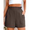 imageANRABESS Womens Casual High Waisted Shorts Wide Leg Elastic Waist Lounge Cute Beach Shorts 2025 Summer Vacation OutfitsCoffee