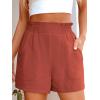 imageANRABESS Womens Casual High Waisted Shorts Wide Leg Elastic Waist Lounge Cute Beach Shorts 2025 Summer Vacation OutfitsCoral
