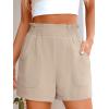 imageANRABESS Womens Casual High Waisted Shorts Wide Leg Elastic Waist Lounge Cute Beach Shorts 2025 Summer Vacation OutfitsKhaki