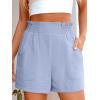 imageANRABESS Womens Casual High Waisted Shorts Wide Leg Elastic Waist Lounge Cute Beach Shorts 2025 Summer Vacation OutfitsLight Blue