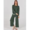imageANRABESS Womens Two Piece Outfits Knit Pullover Sweater Tops ampamp Wide leg Pants Lounge Matching Sweatsuit Tracksuits SetsArmy Green