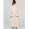 imageANRABESS Womens Two Piece Outfits Knit Pullover Sweater Tops ampamp Wide leg Pants Lounge Matching Sweatsuit Tracksuits SetsBeige
