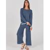imageANRABESS Womens Two Piece Outfits Knit Pullover Sweater Tops ampamp Wide leg Pants Lounge Matching Sweatsuit Tracksuits SetsDusty Blue