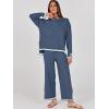 imageANRABESS Womens Two Piece Outfits Knit Pullover Sweater Tops ampamp Wide leg Pants Lounge Matching Sweatsuit Tracksuits SetsDusty Blue