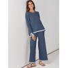 imageANRABESS Womens Two Piece Outfits Knit Pullover Sweater Tops ampamp Wide leg Pants Lounge Matching Sweatsuit Tracksuits SetsDusty Blue