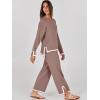 imageANRABESS Womens Two Piece Outfits Knit Pullover Sweater Tops ampamp Wide leg Pants Lounge Matching Sweatsuit Tracksuits SetsNutmeg