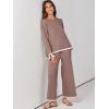 imageANRABESS Womens Two Piece Outfits Knit Pullover Sweater Tops ampamp Wide leg Pants Lounge Matching Sweatsuit Tracksuits SetsNutmeg