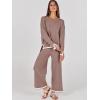 imageANRABESS Womens Two Piece Outfits Knit Pullover Sweater Tops ampamp Wide leg Pants Lounge Matching Sweatsuit Tracksuits SetsNutmeg