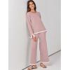 imageANRABESS Womens Two Piece Outfits Knit Pullover Sweater Tops ampamp Wide leg Pants Lounge Matching Sweatsuit Tracksuits SetsPink