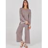 imageANRABESS Womens Two Piece Outfits Knit Pullover Sweater Tops ampamp Wide leg Pants Lounge Matching Sweatsuit Tracksuits SetsRed Apricot