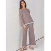imageANRABESS Womens Two Piece Outfits Knit Pullover Sweater Tops ampamp Wide leg Pants Lounge Matching Sweatsuit Tracksuits SetsRed Apricot