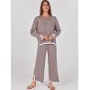imageANRABESS Womens Two Piece Outfits Knit Pullover Sweater Tops ampamp Wide leg Pants Lounge Matching Sweatsuit Tracksuits SetsRed Apricot
