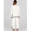 imageANRABESS Womens Two Piece Outfits Knit Pullover Sweater Tops ampamp Wide leg Pants Lounge Matching Sweatsuit Tracksuits SetsWhite