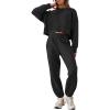 imageANRABESS Womens 2 Piece Outfits Lounge Sets Cropped Sweatshirt ampamp Joggers Fashion Sweatsuit Sweat Set 2024 Fall TravelBlack