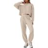 imageANRABESS Womens 2 Piece Outfits Lounge Sets Cropped Sweatshirt ampamp Joggers Fashion Sweatsuit Sweat Set 2024 Fall TravelKhaki